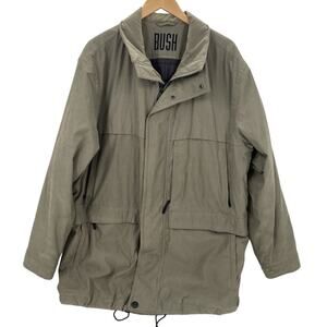 Bush Coat Mens XL Thermore Thermal Insulation Full Zip Khaki Tan Long Sleeve
